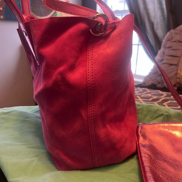 Tiffany & Co metallic pink leather reversible small tote handbag - Picture 6 of 8